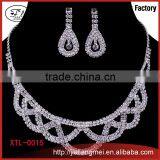 Big Necklace And Earrings White Gold Plated Party Gift Charm Elegant Women Bridal Wedding thumbnail-1