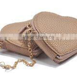 Khaki PU Coin Purse Mini Size Heart Shape Coin Case for Lady thumbnail-2