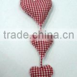 Check Cloth Vertical Heart Stem of 5 Pcs X-mas Hanging,Ornaments & Decorations for Christmas Tree