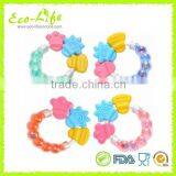 BPA Free Silicone Baby Teether, Infant Training Tooth Massager Bell Toys for Biting thumbnail-1