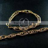 18cm 14K Light Gold Plated Brass Faceted Rhombic Link Fashion DIY Bracelet Supplies 1900059 thumbnail-1