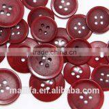 4 Holes Fancy DTM Red Natural Corozo Nut Buttons thumbnail-2