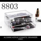 Wholesale 3 tiers drawers acrylic drawer storage organizer and acrylic cube makeup organizer