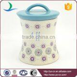 Modern Style Ceramic Storage Containers With Blue Lid thumbnail-4