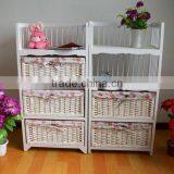 Modern Wood Bedroom Furniture Wicker Basket Drawers thumbnail-1