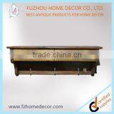 Distressed Wooden Wall Cabinet With Cubbies and Drawers thumbnail-1