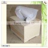 Plain Sliding Laser Cutting Pine Wooden Tissue Box thumbnail-2