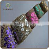 Hot Sales Natrual Jute Ribbon With Meatal Print ,jute Robbion thumbnail-1