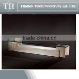 Elegant Design Travertine Base Console Table With Glass thumbnail-2