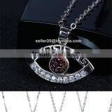 S925 Sterling Silver Evil Eye Natural Drusy Agate Crystal Quartz Geode Druzy Pendant thumbnail-5