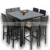 Luxurious 9 Pics Wicker/Rattan Outdoor Furniture Bar Chair Set thumbnail-1