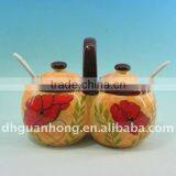 2011 Double Colorful Ceramic Honey Cans