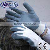 NMSAFETY Polyester Liner Coated Fake Foam Nitrile Work Glvoes Palm Waterproof thumbnail-1
