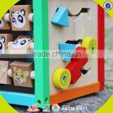2017 Wholesale Multi-function Toddlers Wooden Bead Activity Table New Design Funny Kids Wooden Bead Activity Table W11B137 thumbnail-5