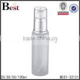 China Hot Products Cosmetic Lotion Frosted Glass Bottle 100ml Matte Silver Aluminum Pump Wholesale thumbnail-2