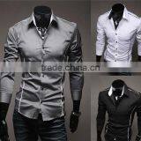 Stylish Slim Shirts New Italian Designs Fashion Shirts for Man MOQ 10PCS MIX COLORS thumbnail-1