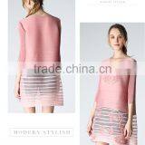 Woman Pleat Round Neck Flower Splicing Loose Dresses Wholesale thumbnail-2