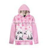 High Quality Modern Fashionable Print Fancy Quick Dry Sports Pink Softshell Full Zipper Winter Coat for Kids thumbnail-1