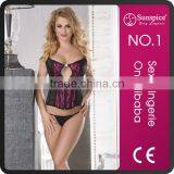 Sunspice Fasionable Style Nude Sexy Women Slim Lift Corset Bodysuit Black Sexy Fat Women Corset Girls Sexy Dot Corset thumbnail-1