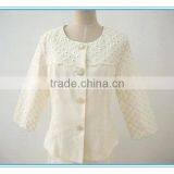 Ladies Formal Mesh Suits Embroidery White Elegant Blouse And Skirt Sets thumbnail-4