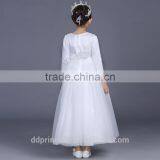 2017 Long Communion Dress Celebrity Dress White Evening Dress Long Sleeve thumbnail-5