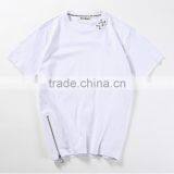 Fashion Blank White Tees Mens Curved Hem t Shirt for Men thumbnail-2