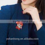 Natural Pearl Inlay Zircon Stone Titanium Steel Drop Snowflake Enamel Glaze Brooch thumbnail-2