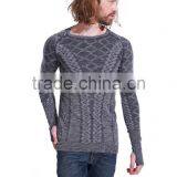 Mens Gym Wear Seamless Running Long Sleeve Tshirt thumbnail-1