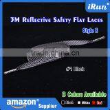 Bestselling Polyester 3M Reflective Flat Shoelaces For Sneakers - Customized Flat 3M Safety Shoelaces - Black White Red Laces thumbnail-1