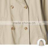 Crisp 100% Cotton Classic Double-breasted Short Coat Custom High Quality Fashion Women Windbreaker Guangzhou Manufacturer thumbnail-6