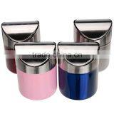 Hot Sale Top Quality Stainless Steel Trash Bin 1.5L Mini Car DustBin Swing Lid Kitchen Worktop Waste Rubbish Trash Can 4 Colors thumbnail-2