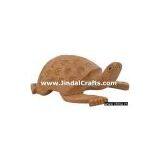 Turtle - Hand Carved Wooden Animals Figures India Art thumbnail-1