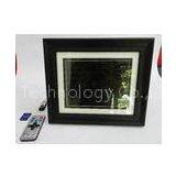 Black 8 Inch High Resolution Digital Picture Frame With Wooden Frame 350cd/m2