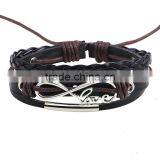 XP-LB-2137 Wholesale Infinity Love Charm Leather Bracelet