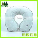 Inflatable Travel Pillow Velvet PVC U-shape Inflatable Neck Pillow thumbnail-3