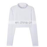 Custom Logo Hot Selling Long Sleeve Crop Top Women Plain Crop Tops Wholesale thumbnail-1