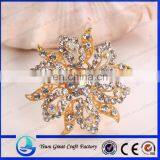 Fashion Temperament Crystal Flower Brooch Zinc Alloy Plating Gold Brooch Scarf Buckle thumbnail-1
