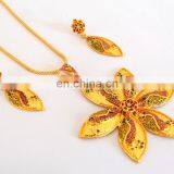 Traditional Look With Chain & Gold Plated Pendant Set-Meenakari Pendant Set-One Gram Gold Plated Pendant Set- Wholesale Jewelry thumbnail-2