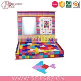 Square cardboard kids puzzle toy box with PVC window