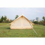 Double Layer Fly Sheet Lodge Cottage Tent 2-4 Man Tents China Wall Tent Supplier Canvas Bell Tent thumbnail-3