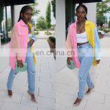 New Office Lady Plus Size Women Female Color Matching Elegant Shirt Dress thumbnail-3