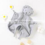 Organic Muslin Blanket Cute Knotted Lion Baby Comforter Toy thumbnail-5