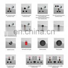 EU/UKl Standard 45A Wall Button Switch 86mm*86mm Tempered Glass Panel Socket And Switch Electrical With LED Light thumbnail-4