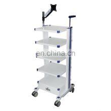 Advanced Plastic Hospital Emergency Trolley ABS Endoscopy System Patient Monitor Cart thumbnail-3