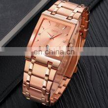 SKMEI 9263 Gold Men Square Watches Wholesale Stainless Steel Luxury Quartz Wristwatches thumbnail-2