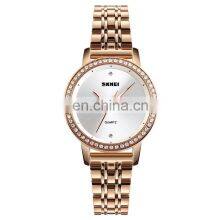 Fashion SKMEI 1311 Womens Watch Excellence Quartz Japan Movt Quartz Watch Diamond Stainless Steel Luxury Watch Rose Gold thumbnail-1