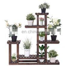 Wood Multi Tiers Shelves Flower Rack Plant Stand thumbnail-1