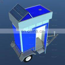 New 2 in 1 Movable Portable Toilet With Trailer Mobile Toilet and Portable Shower Room on Trailer thumbnail-3