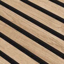 Acoustic Wooden Oak Walnut Slatted Board Panel Black/White Felt Back MDF Core Panel thumbnail-1