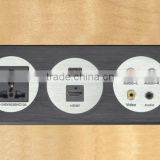 desktop hidden Electric aluminium alloy smart switch socket panel